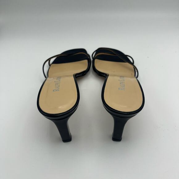 Ralph Lauren Women's Black Patent Leather Slides Size 7B - Picture 4 of 8